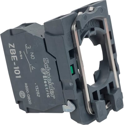 Schneider Electric ZB5AZ101 Single contact block with body/fixing collar, plastic, screw clamp terminal,1 NO