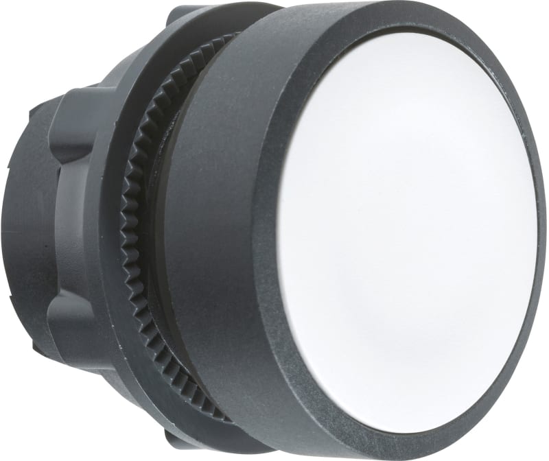 Schneider Electric ZB5AA1 Harmony XB5 Push-Button Head — Ø22 mm, White, flush, spring return, non-illuminated, plastic bezel