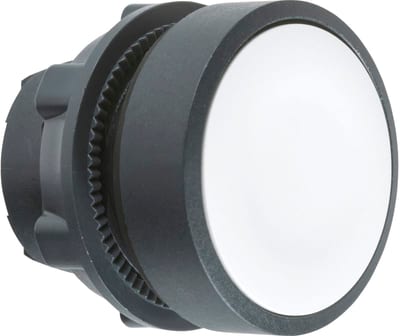 Schneider Electric ZB5AA1 Harmony XB5 Push-Button Head — Ø22 mm, White, flush, spring return, non-illuminated, plastic bezel