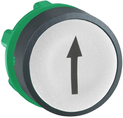 Schneider Electric ZB5AA334 Push button head, plastic, flush, white, Ø22, spring return, marked UP ARROW