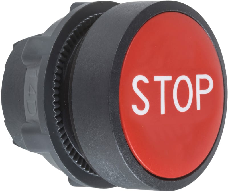 Schneider Electric ZB5AA434 red flush pushbutton head Ø22 spring return "STOP