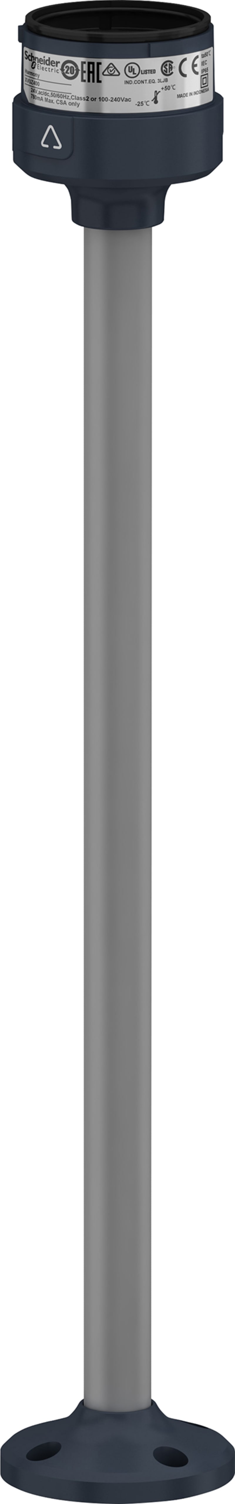 Black fastening plate with 400mm column (XVUZ400)