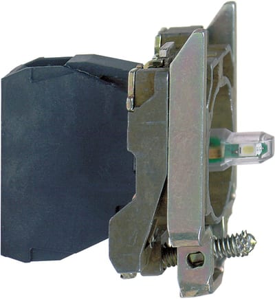 Schneider Electric Complete body/light block assembly, Harmony XB4, flashing, with body/fixing collar, universal LED, 24V AC DC ZB4BV18B1