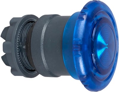 Mushroom Push Button Blue Ø40mm