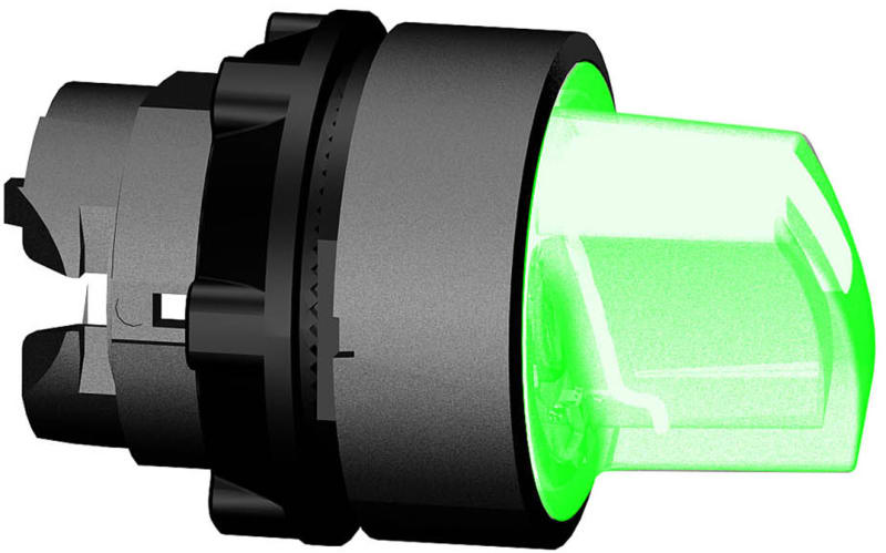 Selector switch with LIGHT 2 POSITIONS RET. H Green (ZB5AK1433)