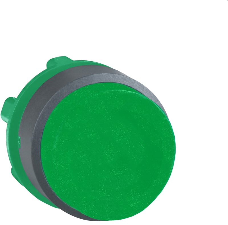 Schneider Electric ZB5AL3 Harmony XB5 Push-Button Head — Ø22 mm, Green, projecting, spring return, non-illuminated, plastic bezel