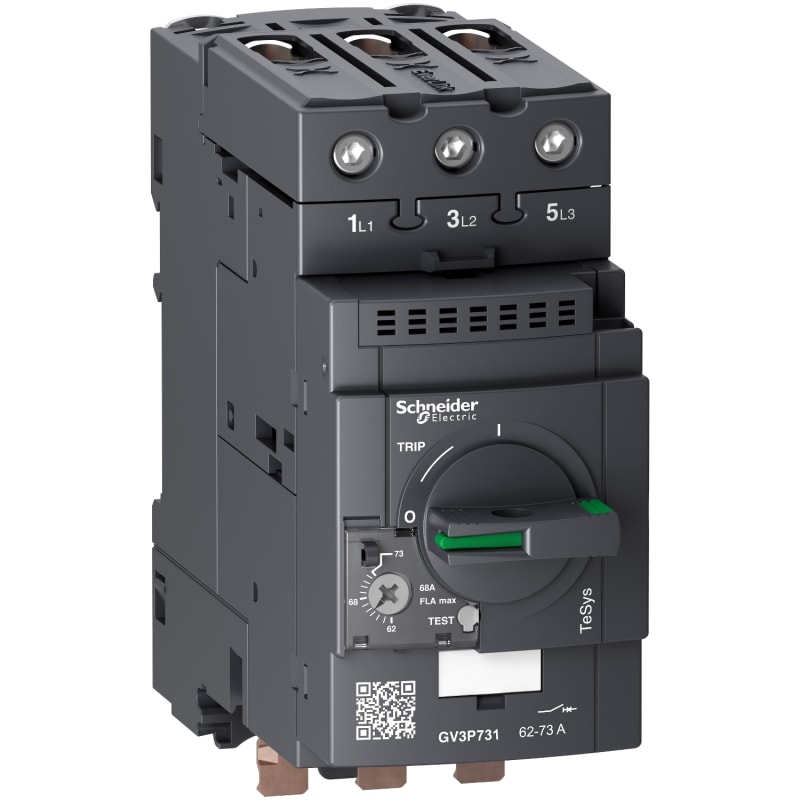 Schneider Electric TeSys GV3P thermal-magn motor circuit breaker 62-73A w/o bottom terminal block GV3P731
