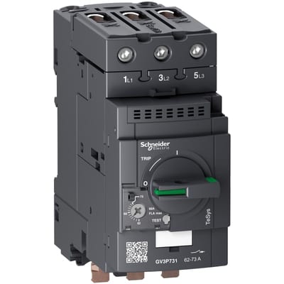 Schneider Electric TeSys GV3P thermal-magn motor circuit breaker 62-73A w/o bottom terminal block GV3P731