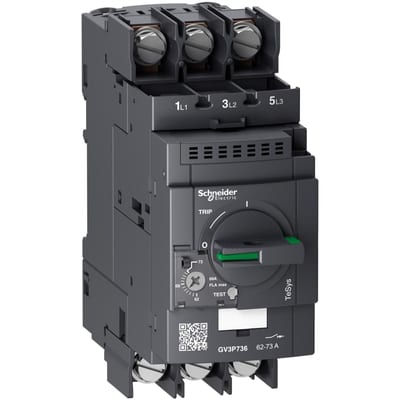 Schneider Electric TeSys GV3P thermal-magn motor circuit breaker 62-73A lugs terminals GV3P736