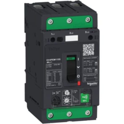 Schneider Electric Motor circuit breaker, TeSys GV4, 3P, 50A, Icu 50KA, thermal magnetic multifunction, Everlink terminals GV4PEM50N