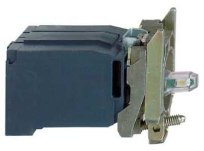 Schneider Electric green light block with body/fixing collar with BA9S LED bulb 400V ZB4BV5D3