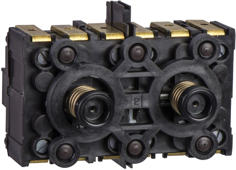 Schneider Electric spring return contact block - 3 NO + 1 NO - front mounting, 40 mm centres XESD2241