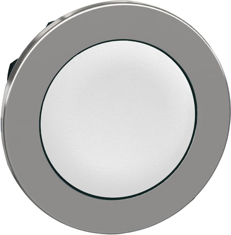 Schneider Electric Flush mounted push button head, Harmony XB4, metal, white, 30mm, spring return, unmarked ZB4FA1