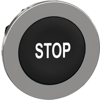 Push-button flush black with text (ZB4FA234)
