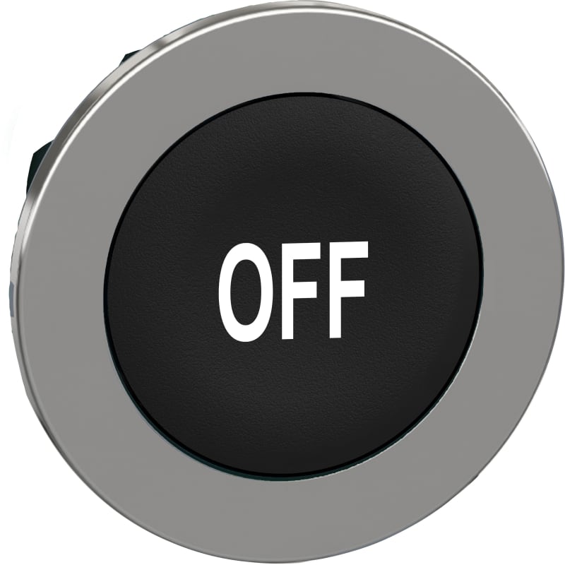 Push-button flush black with text (ZB4FA235)