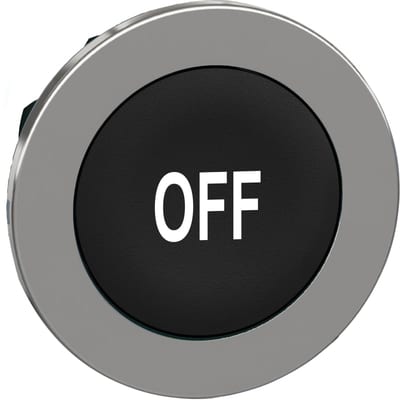 Push-button flush black with text (ZB4FA235)