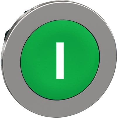 Push-button flush green with text (ZB4FA331)