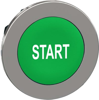 Push-button flush green with text (ZB4FA333)