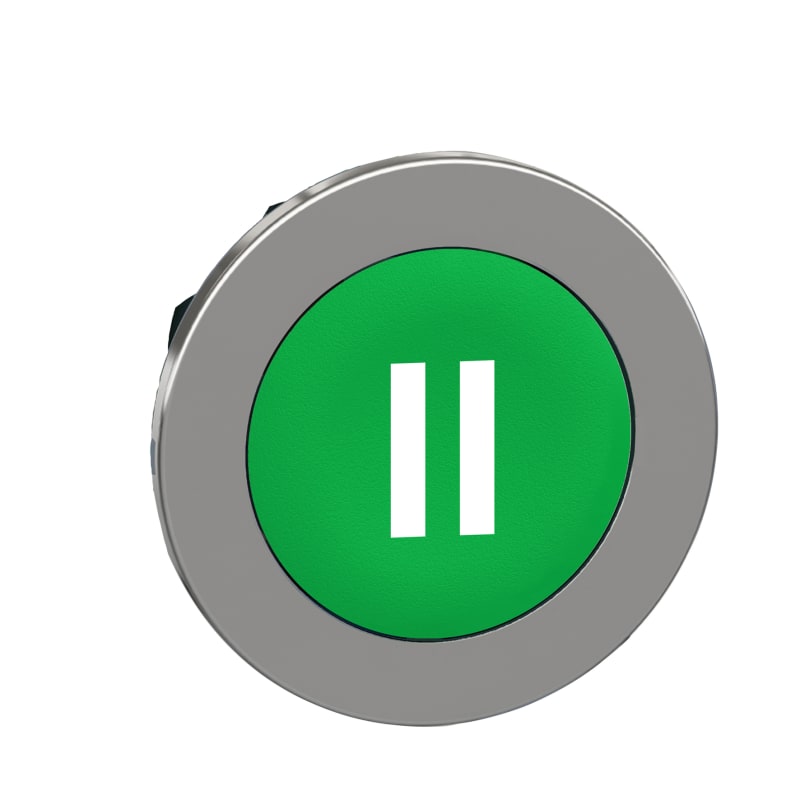 Push-button flush green with text (ZB4FA336)