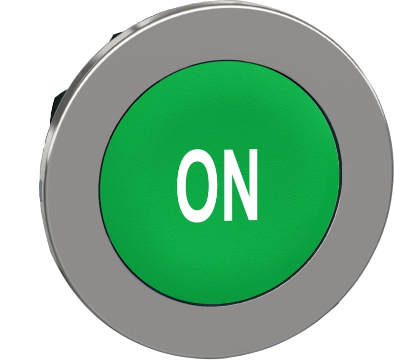 Push-button flush green with text (ZB4FA341)