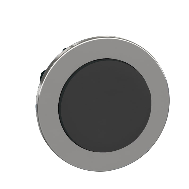 Push-button, flush, black, raised (ZB4FH2)