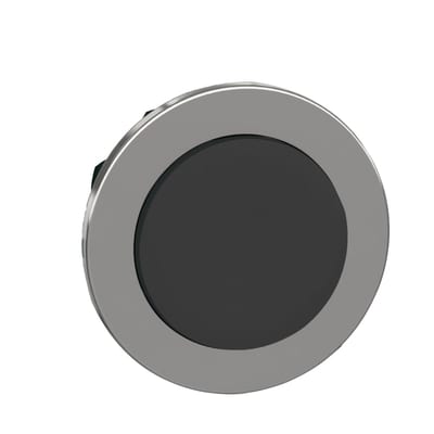 Push-button, flush, black, raised (ZB4FH2)
