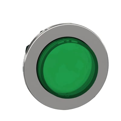 Push-button, flush, for LED, green, raised (ZB4FH33)