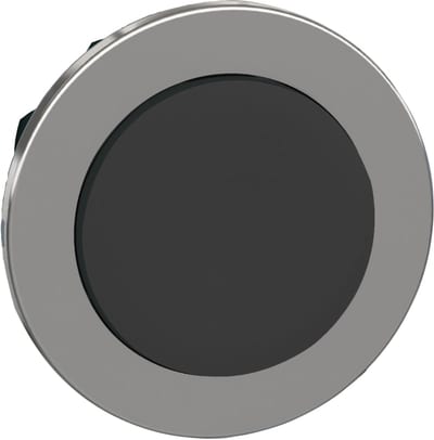 Push-button, flush, black, raised (ZB4FL2)