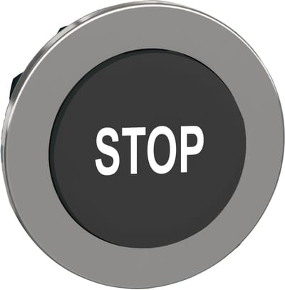 Push-button flush black with text (ZB4FL234)