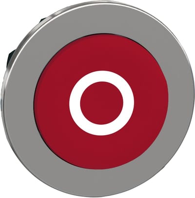 Push-button flush red with text (ZB4FL432)