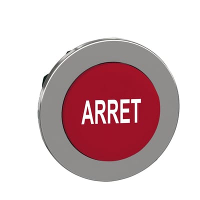 Push-button flush red with text (ZB4FL433)