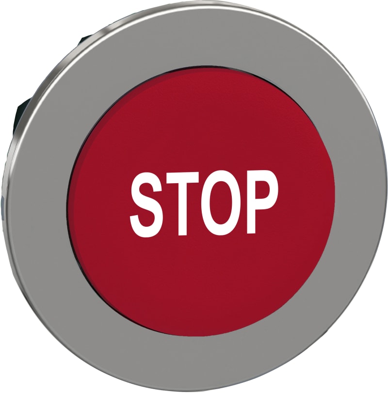 Push-button flush red with text (ZB4FL434)