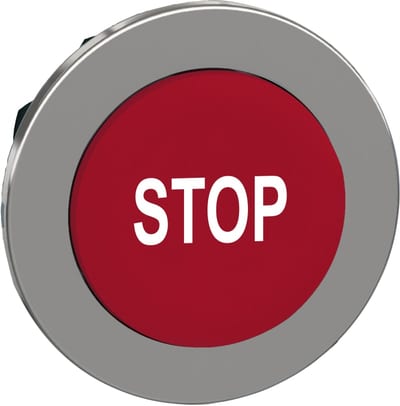 Push-button flush red with text (ZB4FL434)