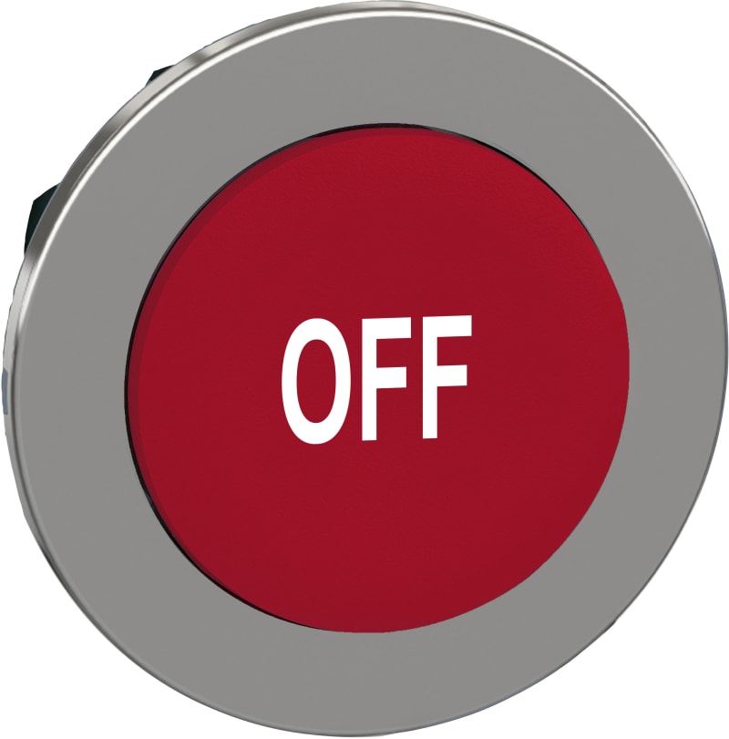 Push-button flush red with text (ZB4FL435)