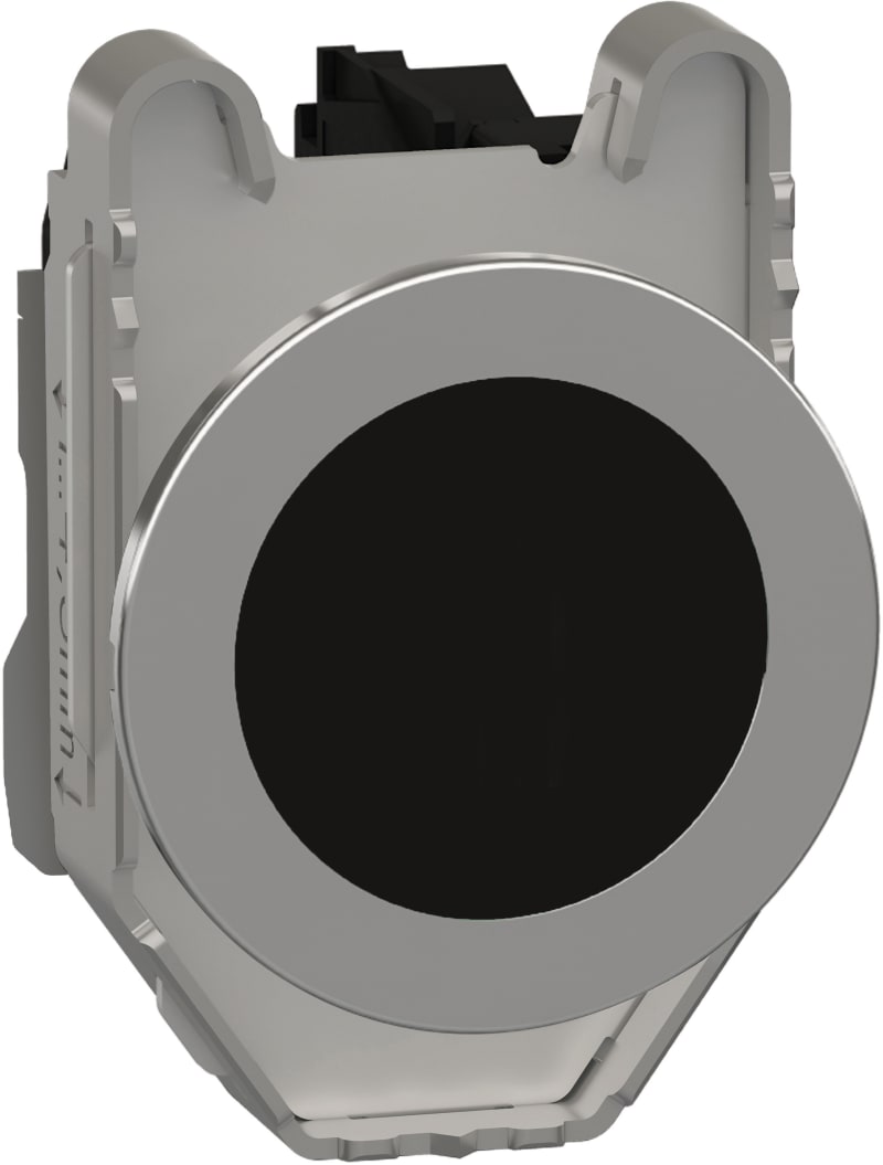 Schneider Electric Push button flush mounted, Harmony XB4, metal, black, 30mm, spring return, unmarked, 1NO XB4FA21