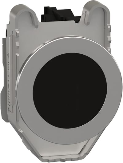 Schneider Electric Push button flush mounted, Harmony XB4, metal, black, 30mm, spring return, unmarked, 1NO XB4FA21