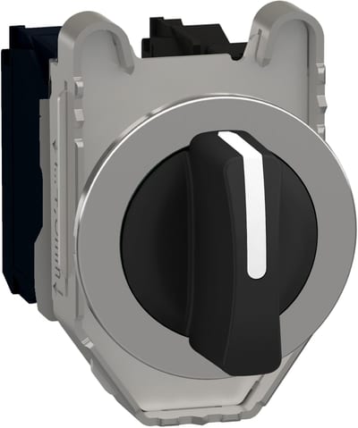 Schneider Electric Selector switch flush mounted, Harmony XB4, metal, black, 30mm, 3 positions, stay put, 2NO XB4FD33