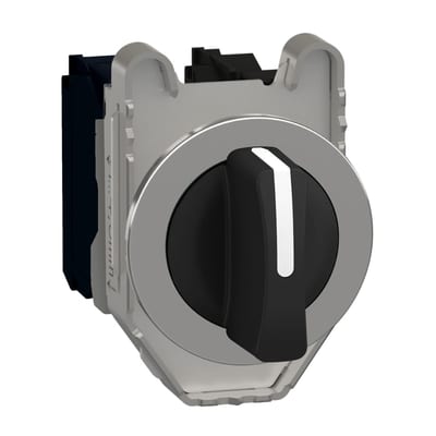 Schneider Electric Selector switch flush mounted, Harmony XB4, metal, black, 30mm, 3 positions, spring return to center, 2NO XB4FD53