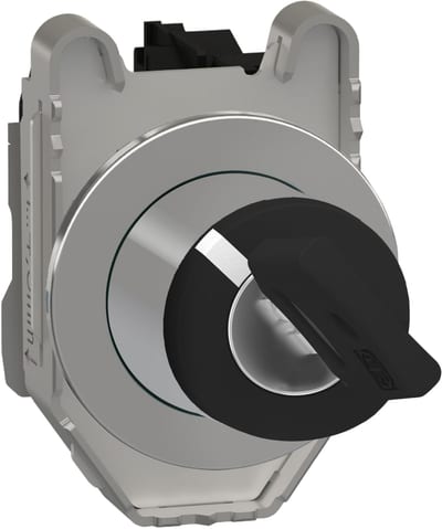 Schneider Electric Key switch selector flush mounted, Harmony XB4, metal, black, 30mm, key 455, 2 positions, stay put, 1NO XB4FG21