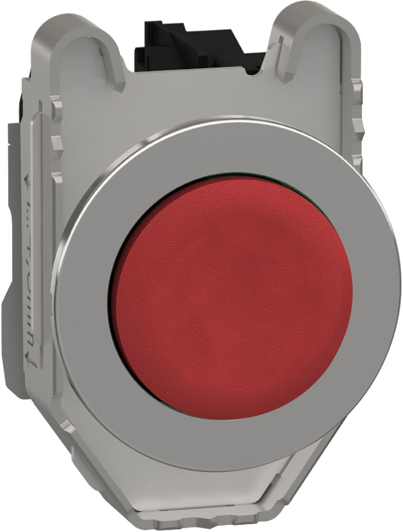 Schneider Electric Push button, Harmony XB4, flush mounted red projecting pushbutton 1NC "unmarked" screw clamp XB4FL42