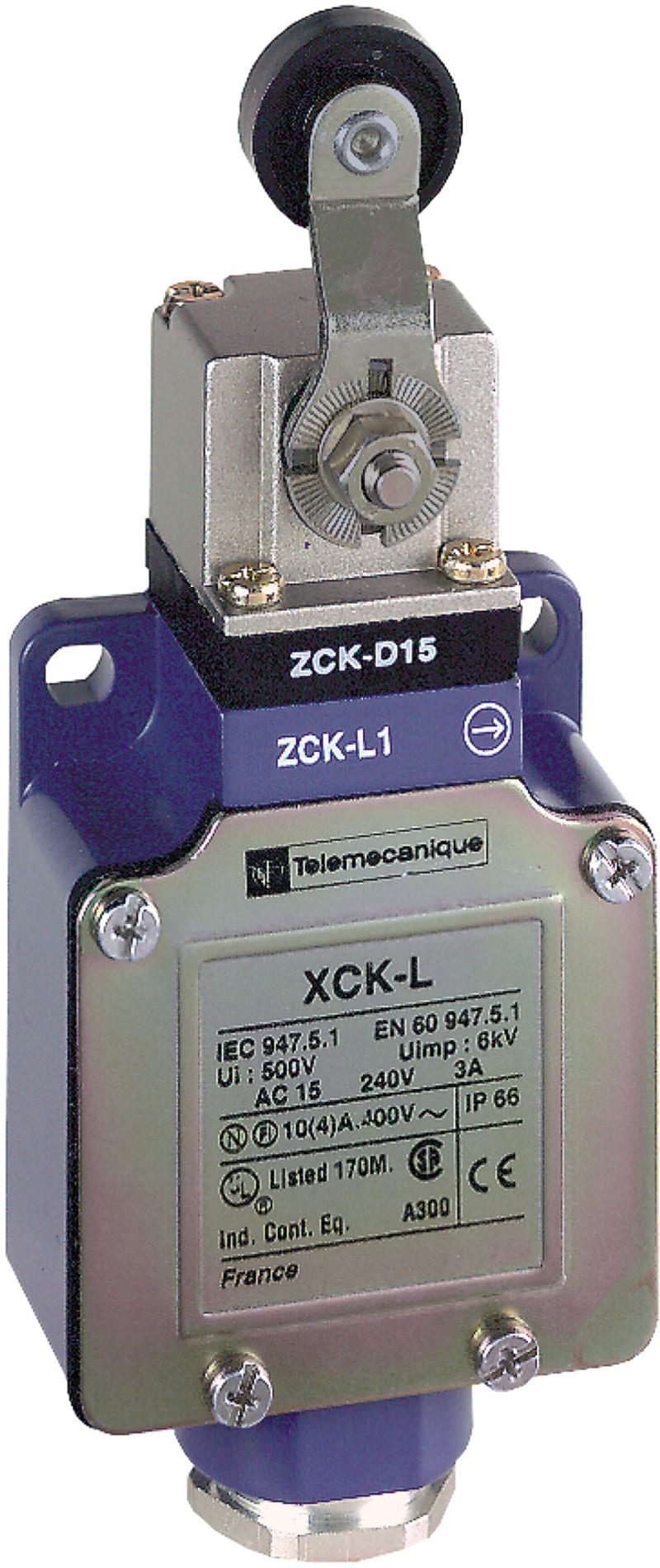 Telemecanique XCKL115 Limit Switch, Metal Body, 1 NO + 1 NC