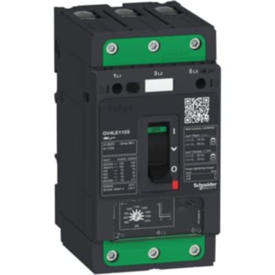 Schneider Electric Motor circuit breaker, TeSys GV4, 3P, 115A, Icu 100KA, magnetic, EverLink terminals GV4LE115S