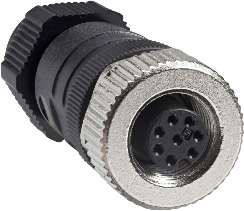 Telemecanique XZCC12FDM80B Field-Wireable Connector, M12, Female, Straight