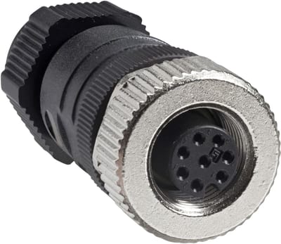 Telemecanique XZCC12FDM80B Field-Wireable Connector, M12, Female, Straight