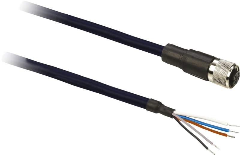 Telemecanique XZCP1164L25 Sensor Cable, M12 female straight, 5-pin, 25 m
