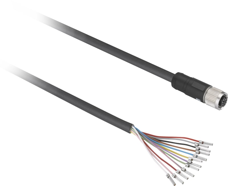Telemecanique XZCP29P11L25 Sensor Cable, M12 female straight, 8-pin, 25 m