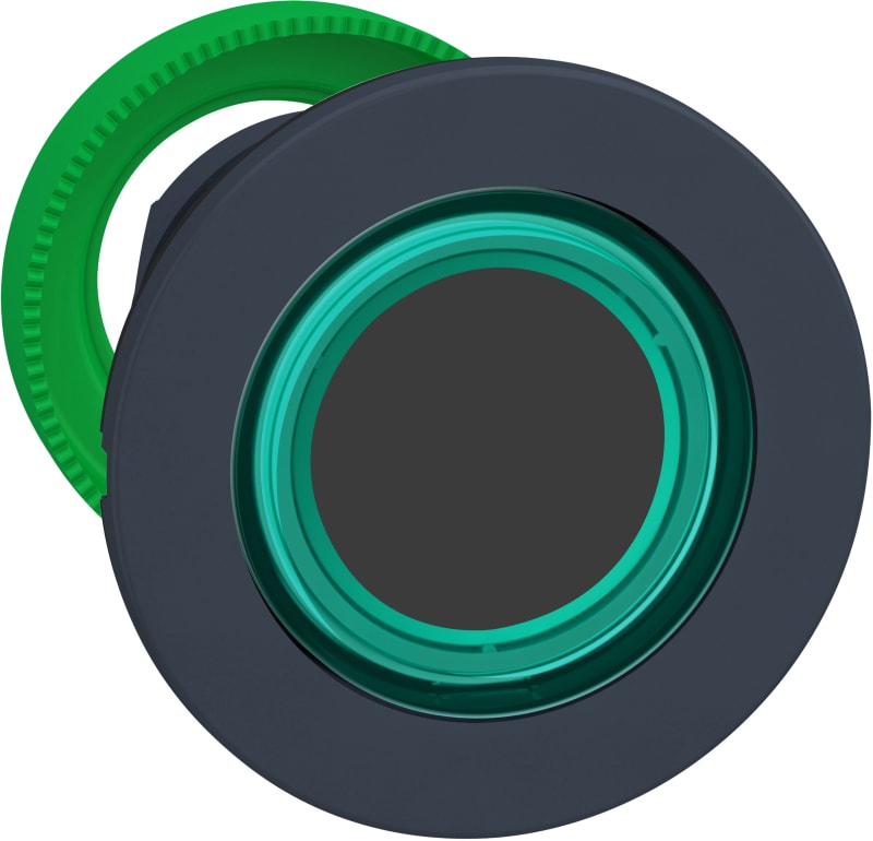 Illuminated Push Button flush green ring (ZB5FW933)