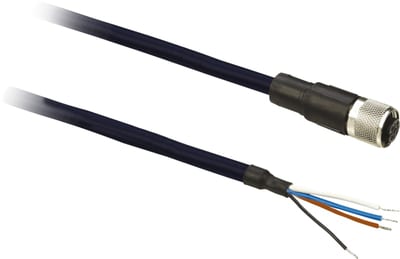 Telemecanique XZCPB1141L5 Sensor Cable, M12 female straight, 4-pin, PUR, 5 m