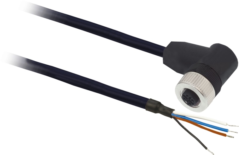 Telemecanique XZCPB1241L2 Sensor Cable, M12 female, 4-pin, PUR, 2 m