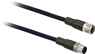 Telemecanique XZCRB151141C5 Jumper Cable, M12 Male to M12 Female, Shielded, 4-pin, PUR